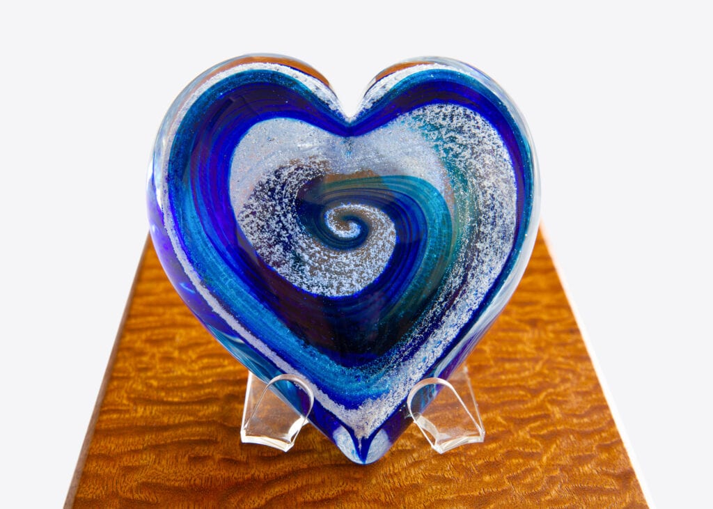 Heart Aqua Navy Silver
