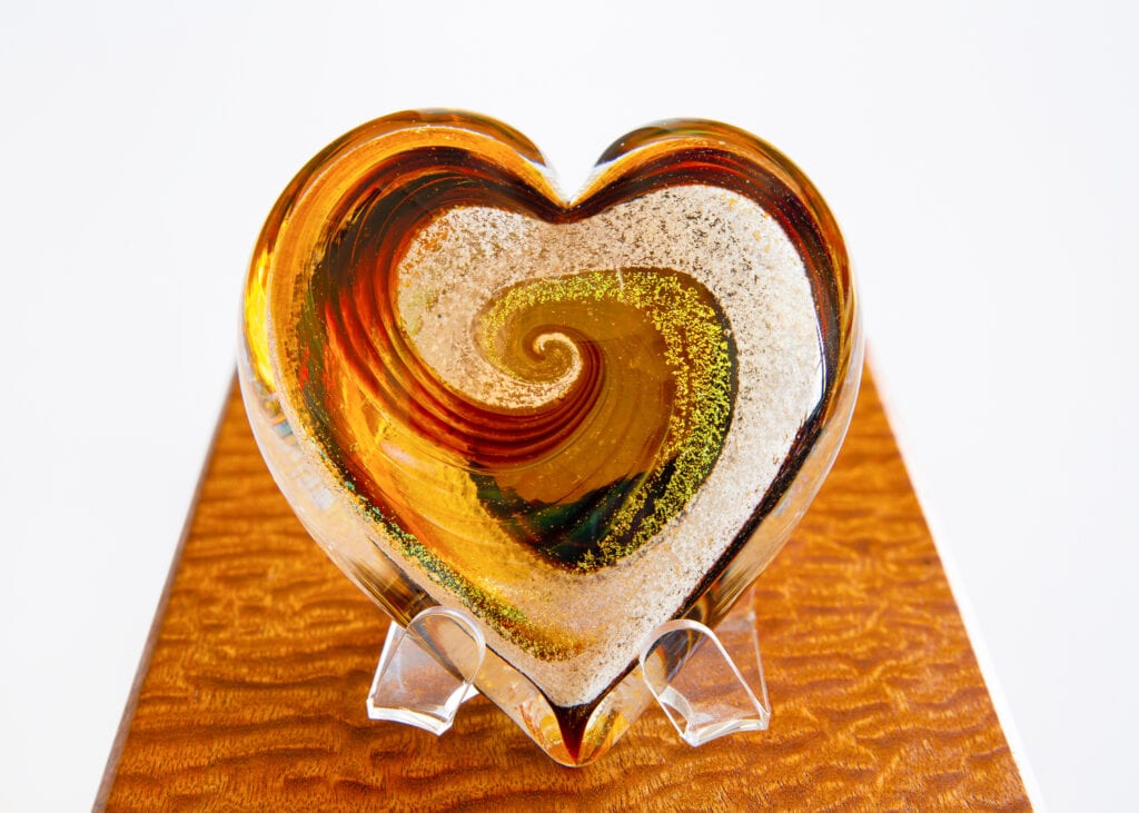 Heart Brown Amber Gold
