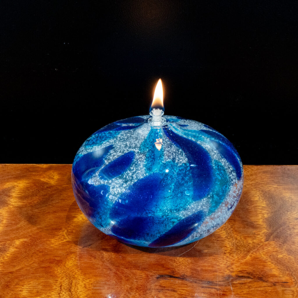 Aqua Navy Oil Lamp