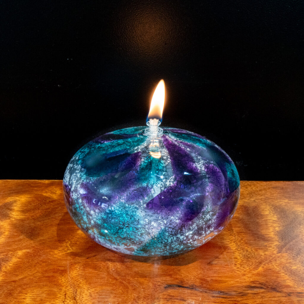 Teal Purple Oil Lamp